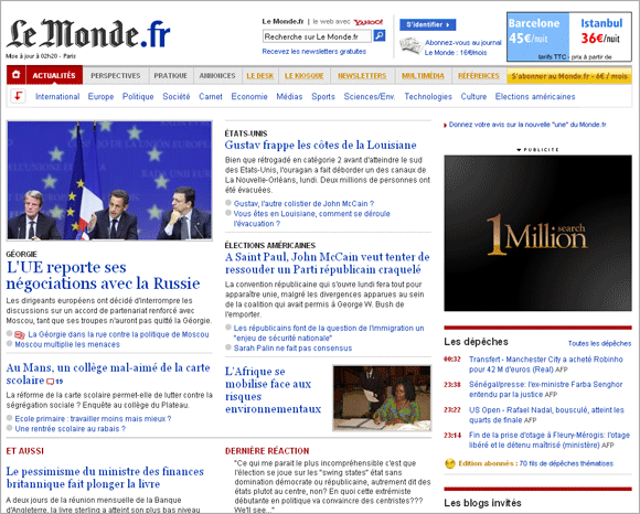 One Million Search sur Le Monde.fr